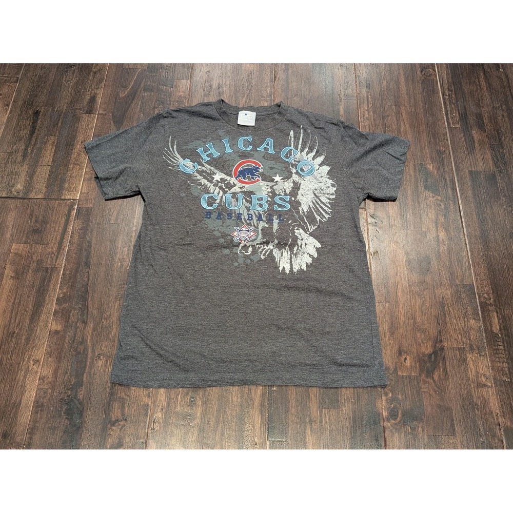 Chicago Cubs Shirt Mens Medium Gray MLB Baseball Graphic Tee Genuine Merchandise